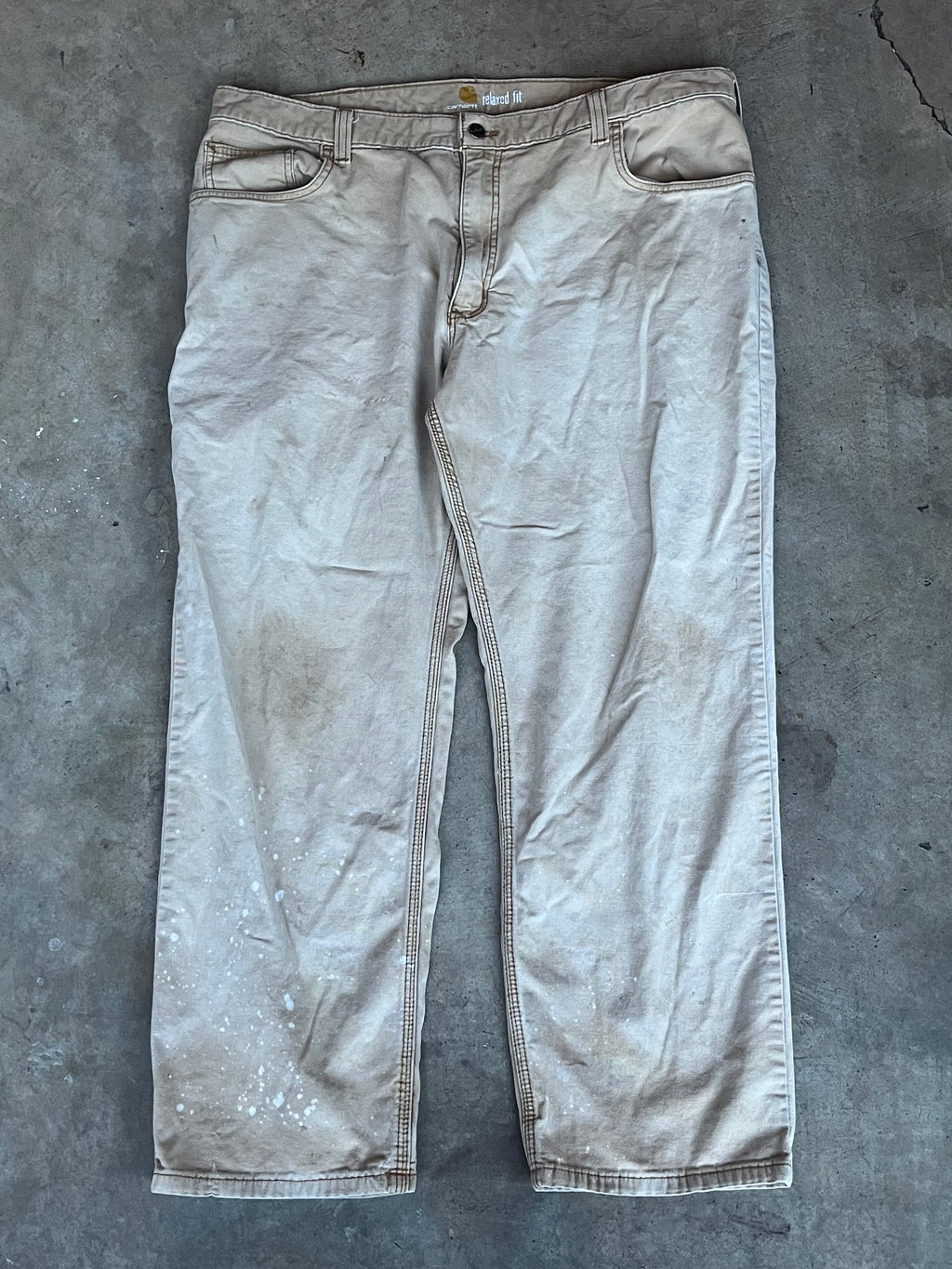 Faded beige Carhartt Pants with Side Pocket-40x30