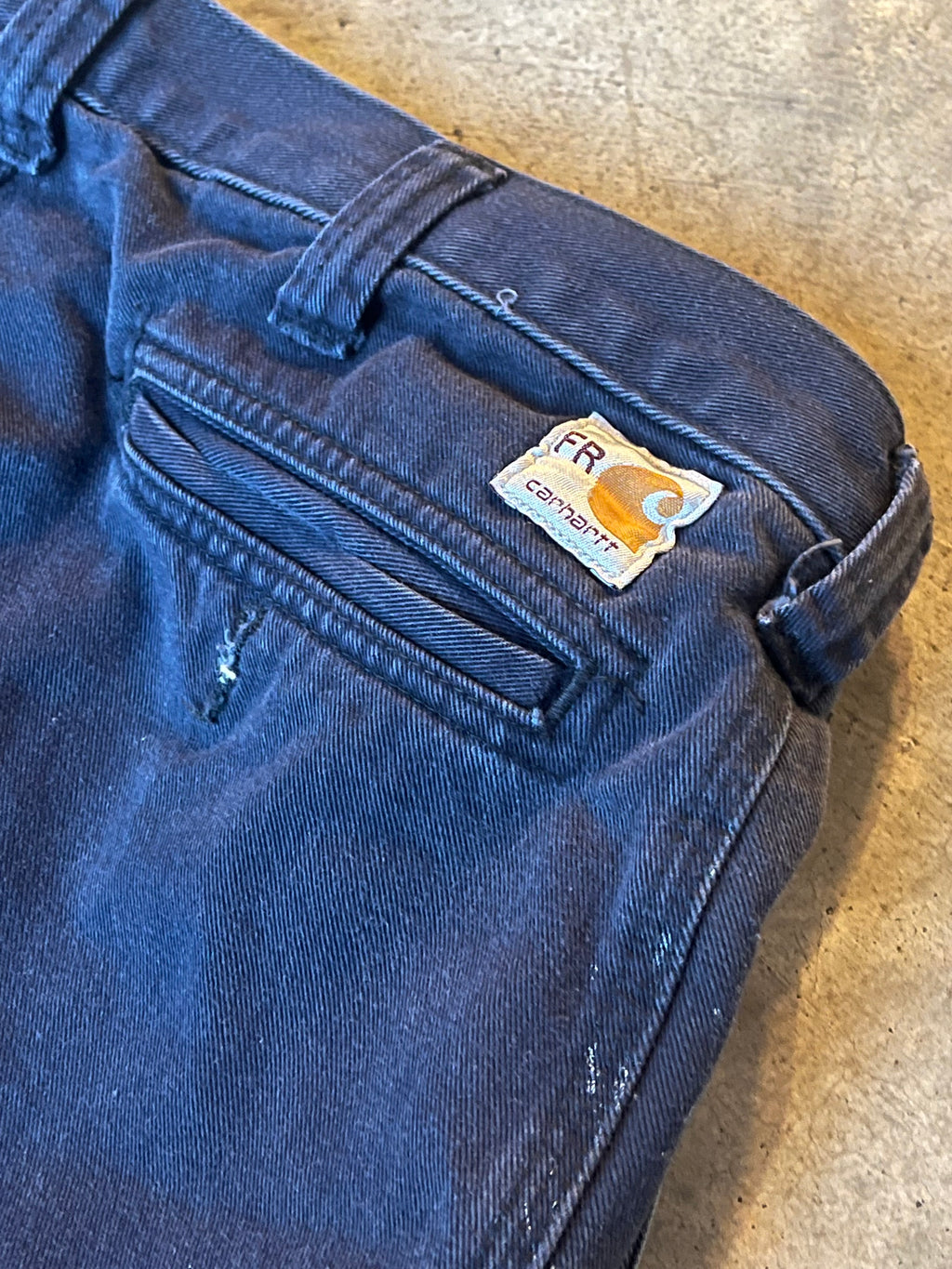 Navy Blue Carhartt FR with minor stains 34x32