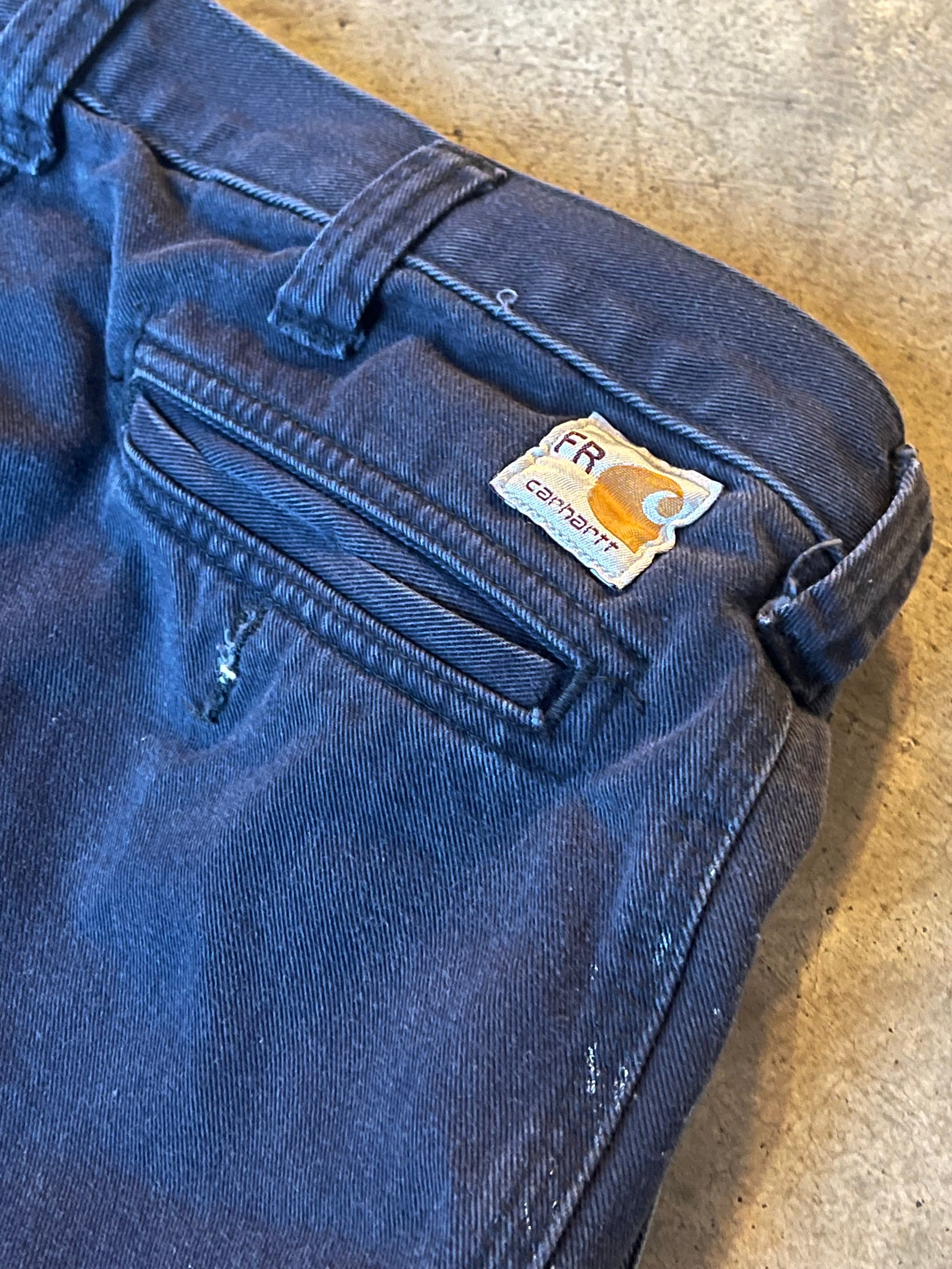 Navy Blue Carhartt FR with minor stains 34x32
