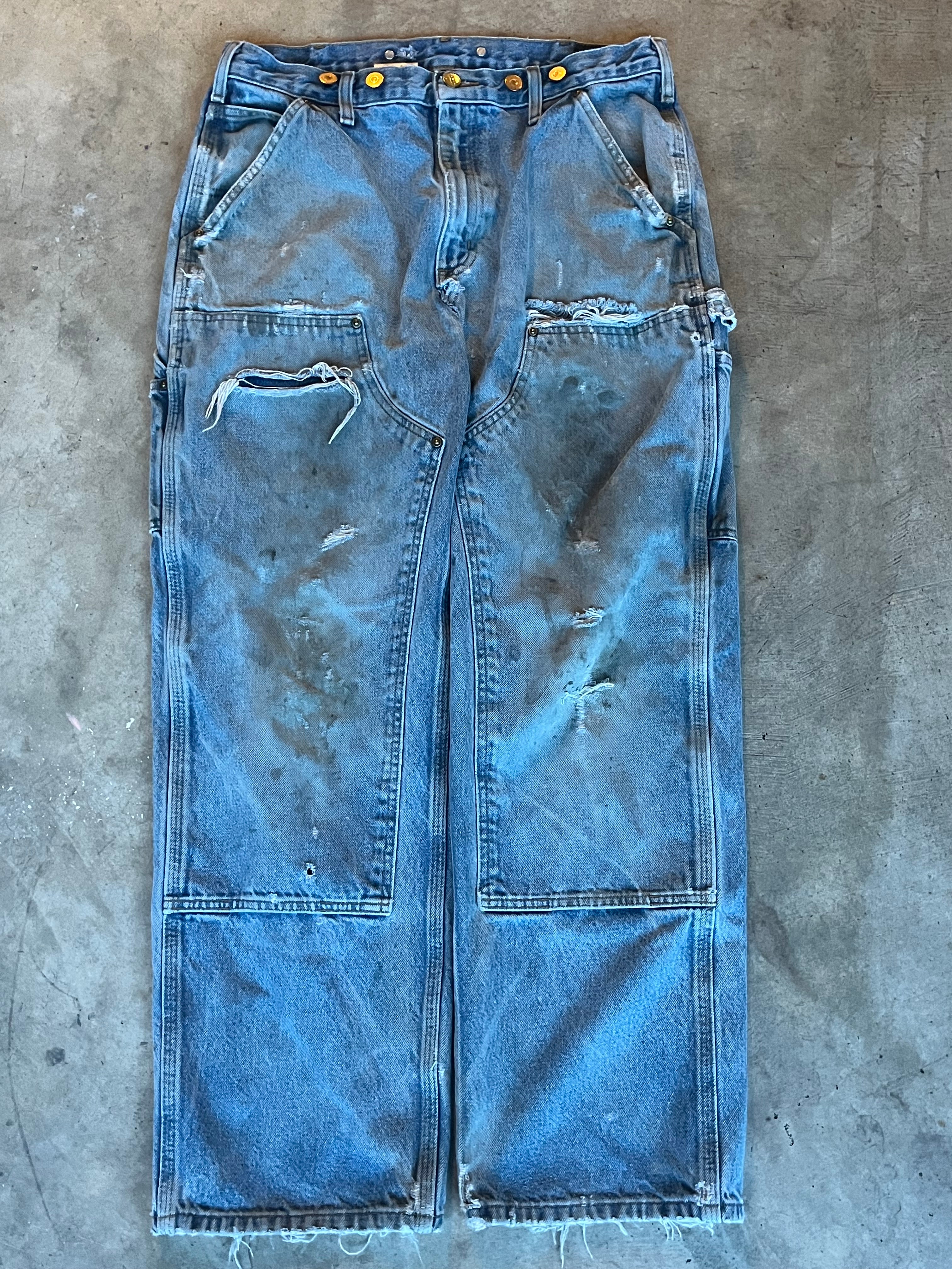 Carhartt double-knee jeans with minor rips-33x30